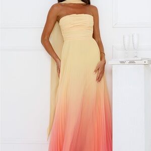 Hello Molly Strapless Sunset Ombré Dress
